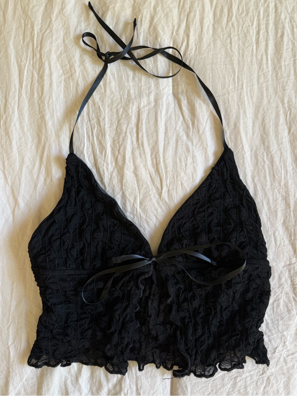 SHEIN Black Lace Halter Tank Top